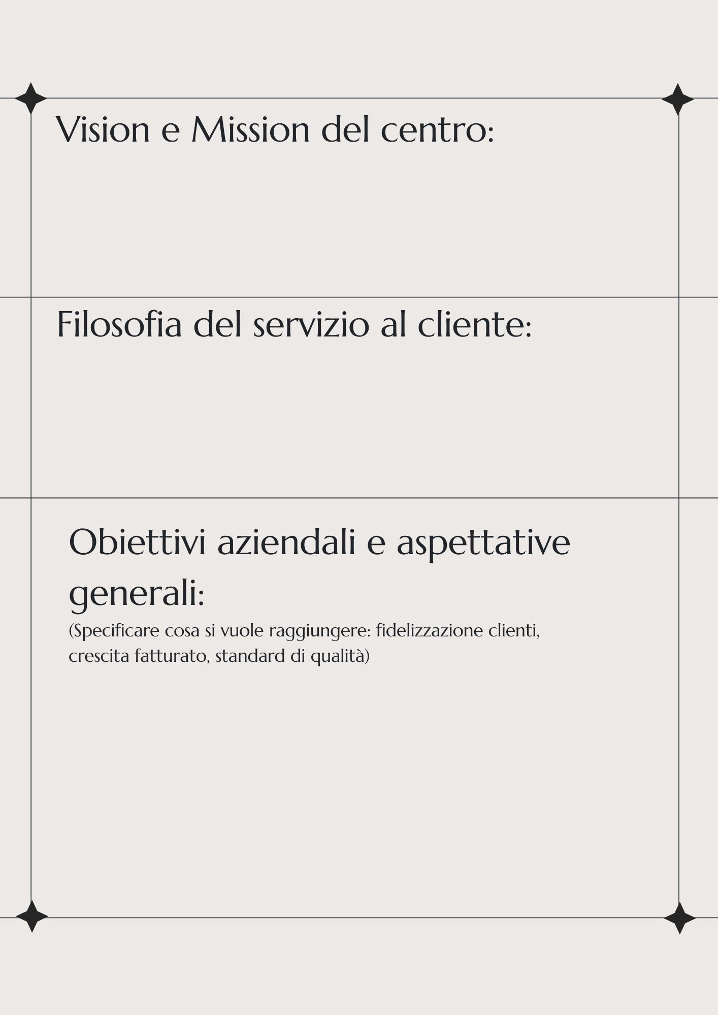 Mansionario per Centri Estetici