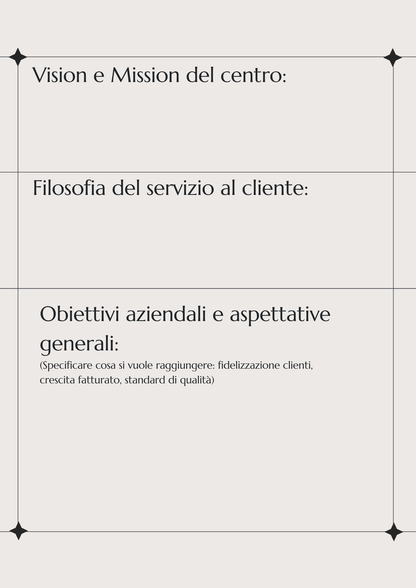 Mansionario per Centri Estetici