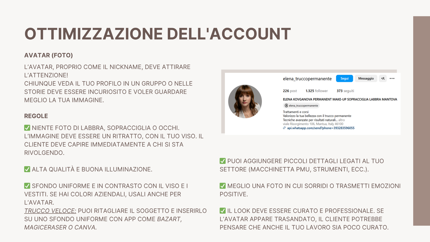 Come Impostare l’Account Instagram per Professioniste Beauty